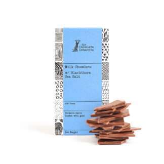 Golden Broken Milk Chocolate with Blackthorn Scottish Sea Salt 100g